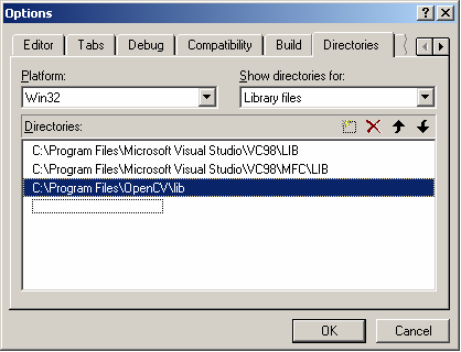 Visual Studio 6.0 Options Screen