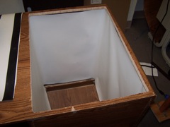 Material mounted inside projection chamber
