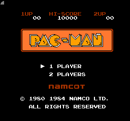Title screen from old Pacman