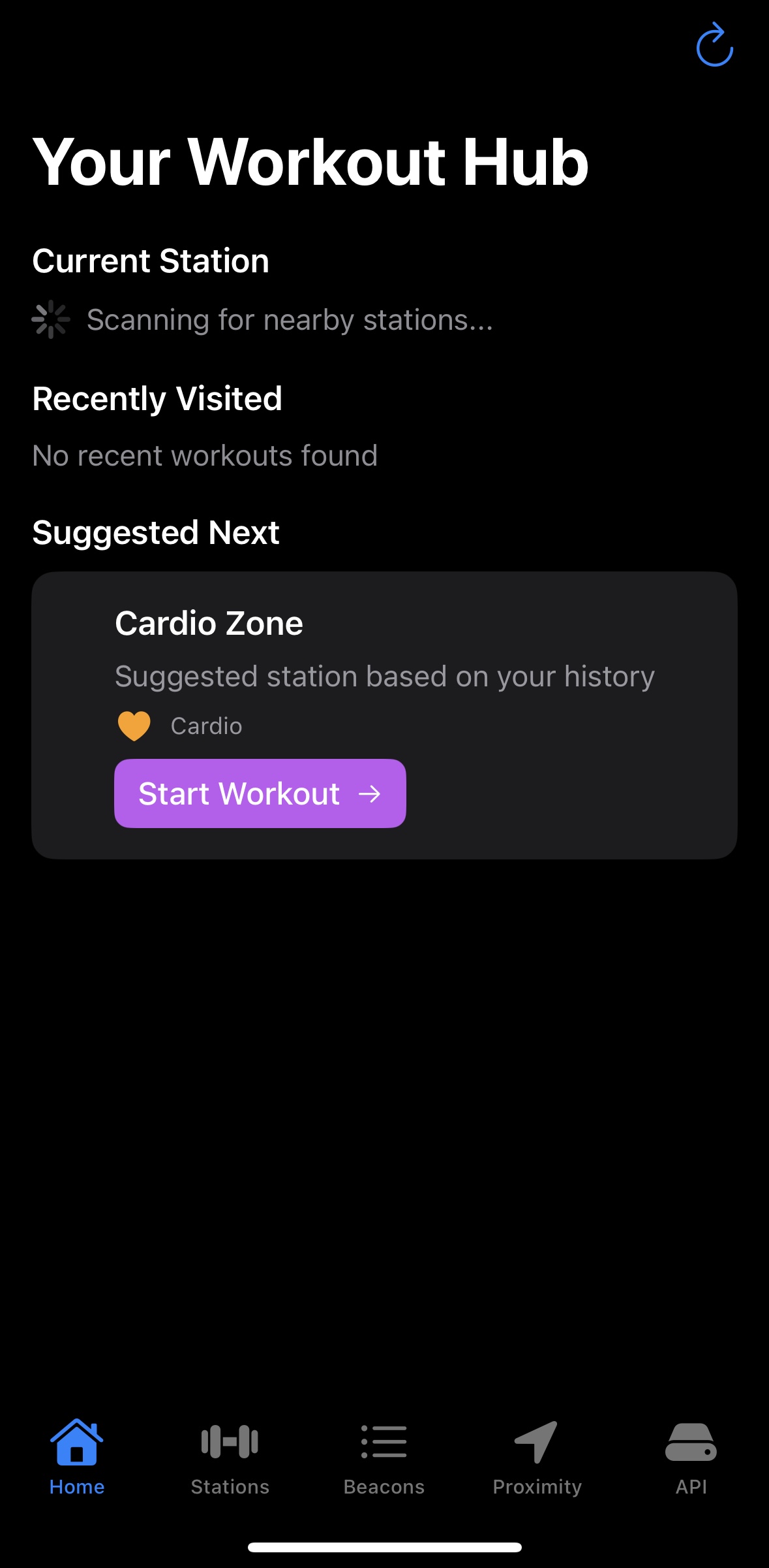 stored beacon data