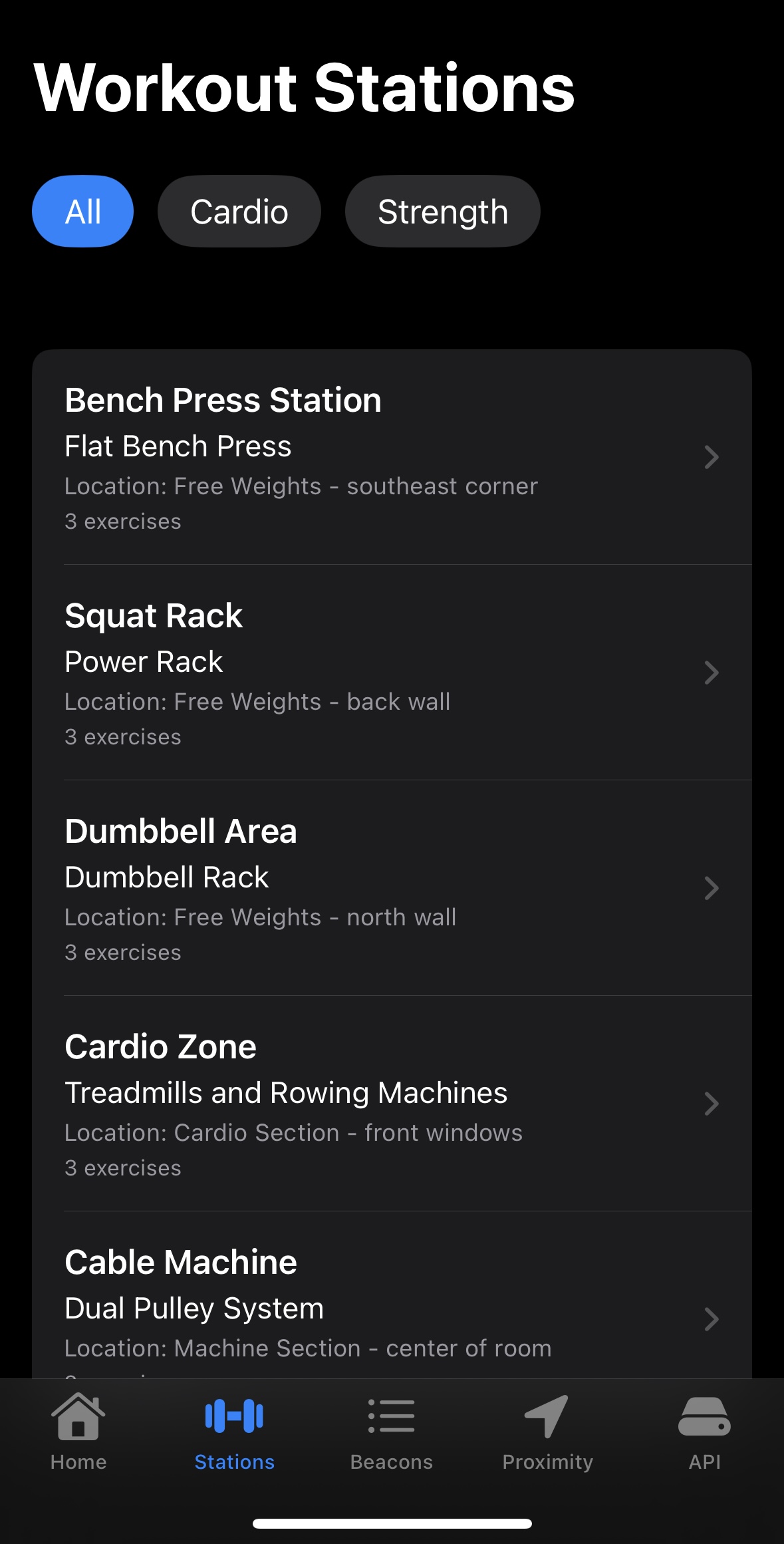 stored beacon data